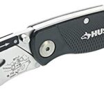 Husky 21113 Folding Sure-Grip Lock Back Utility Knife w/ 10 Disposable Blades Included (Colors Vary)