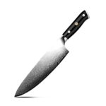 LEVINCHY Chef’s Knife 8 inch Professional Japanese Damascus Stainless Steel Kitchen Knife Razor Sharp, Superb Edge Retention, Stain & Corrosion Resistant Ergonomic, Non-slip, Black Premium G10 Handle
