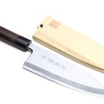 Yoshihiro Shiroko High Carbon Steel Kasumi Deba Japanese Fillet Butcher Chefs Knife 6.5inch (165mm) with Shitan Handle