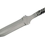 SZCO 11.25″ Handmade Railroad Spike Spear-Point Knife with Twisted Handle & Leather Sheath – 6.5” Carbon Steel Blade – Durable Collectible for Display, Gifts, or Outdoor Use