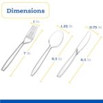 Plasticpro 360 Count Clear Heavyweight Disposable Plastic Silverware – Cutlery 360 Combo Box (including 180 Forks 120 Spoons 60 Knives)