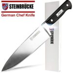 STEINBRÜCKE Chef Knife 8 inch , Kitchen Knife , German 5Cr15Mov Stainless Steel Blade, Length-8″, Thickness-1/8″, HRC58 Sharp Dishwasher Safe Solid for Home Forged Kitchen ,Hand Polished Handle