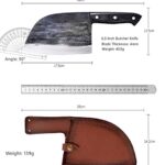 Dream Reach Forging Serbian Chef Knife Kitchen Chef Knives Full Tang High Carbon Clad Steel Almasi Butcher Cleaver with Leather Sheath (B-Almasi Knife)