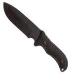 Schrade SCHF36 10.4in Steel Fixed Blade Knife with 5in Drop Point Blade and TPE Handle for Outdoor Survival Camping and Everyday Carry