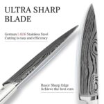 Knife Set, Emojoy 18-Pieces Kitchen Knife Set With Wooden Block, German Stainless Steel Knife Block Set With Built-In Sharpener, Professional Sharp Knives Set for Kitchen,White