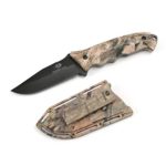 Mossy Oak Fixed Blade Knife Full Tang with 4-1/4 in. Drop Point Blade, Camo Handle for Outdoor Survival Camping and Everyday Carry with ABS Camo Sheath