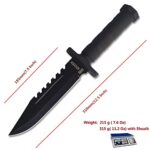 ADCODK Tactical Bowie Knife with Sheath Fixed Blade Survival Hunting Knives with Non-Slip Handle and Sharpener & Fire Starter for Camping Outdoor Adventure