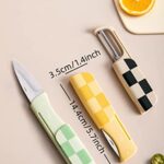 2 in 1 Stainless Steel Fruit Knife, Multifunctional Portable Peeling Fruit Knife, Creative Fruit and Vegetable Dual-Use Knife, with Ergonomic Non-Slip Handle & Sharp Blade (White)