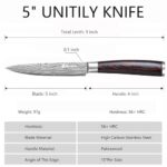 WULEECO Utility Knife, 5 Inch Chef Knife, Ultra Sharp Kitchen Knife with High Carbon Stainless Steel Blade, Multipurpose Kitchen Knife with Ergonomic Pakkawood Handle and Gift Box