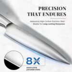 KnifeSaga Knife Set Premium, Japanese 14 Pcs Kitchen Knife Block Set Enduring Razor Sharp High Carbon Stainless Steel, Black Chef Knives Set with Built-in Sharpener and Quality Acacia Wood Block