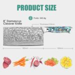 KEENZO Damascus Chinese kitchen Knife 7.5 inch, Professional Kitchen Knives,Sharp Japanese Hand Forged Damascus Steel Cooking Knife Bring gift box