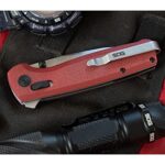 SOG Terminus XR G10 Folding Pocket Knife- Ambidextrous EDC Knife with Adjustable Belt Clip, G10 Handle, and Stonewashed Hardware- Crimson (TM1023-CP)