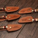 Markhor Outdoors Set of 6 Handmade Personalized Damascus Knives for Groomsmen | Wedding and Proposal Gifts