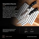 DURA LIVING 2-Piece Kitchen Knife Set – Ultra Sharp Precision German Stainless Steel Blades, 5” Utility & 3.5” Paring Knife with Ergonomic Handles, Multipurpose for Slicing & Peeling, Black Handle