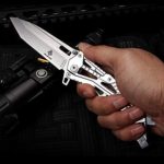 Speedy Panther Outdoor Folding Knife High Hardness Cutting Tool Portable Survival Camping Hunting Knife (White)