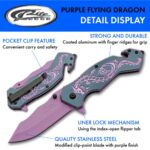 SZCO Supplies 300586-PU Flying Dragon Assisted Open Rescue Utility Folding Knife, Purple, 7.75″ Length