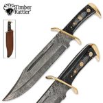 Timber Rattler Western Outlaw Damascus Bowie Knife