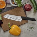 Victorinox Swiss Modern Santoku Knife – Sharp Kitchen Knife for Dicing, Slicing & Mincing – Premium Kitchen Accessories – Black Handle, 7″