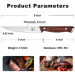 imarku Steak Knives, Serrated Steak knives Set of 6, Japanese HC Steel Knife Set, Premium Serrated Carbon Stainless Steel Steak Knife with Gift Box,9 Inches/Piece, Silver