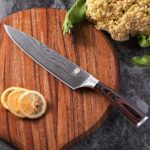 Derjob Chef’S Knives Professional Chef Knife 8 Inch Blade Ergonomic Wooden Handle High Carbon Germany X50crmov16 Stainless Steel With Sharp Cut Edge Best For Kitchen Cutting Chopping Slicing Mincing