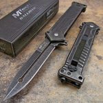 MTECH Tactical Stonewashed Dagger Spring Assisted Opening Rescue Pocket Knife