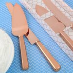 Fashion Craft 2540 Simple elegance classic rose gold stainless steel cake knife set